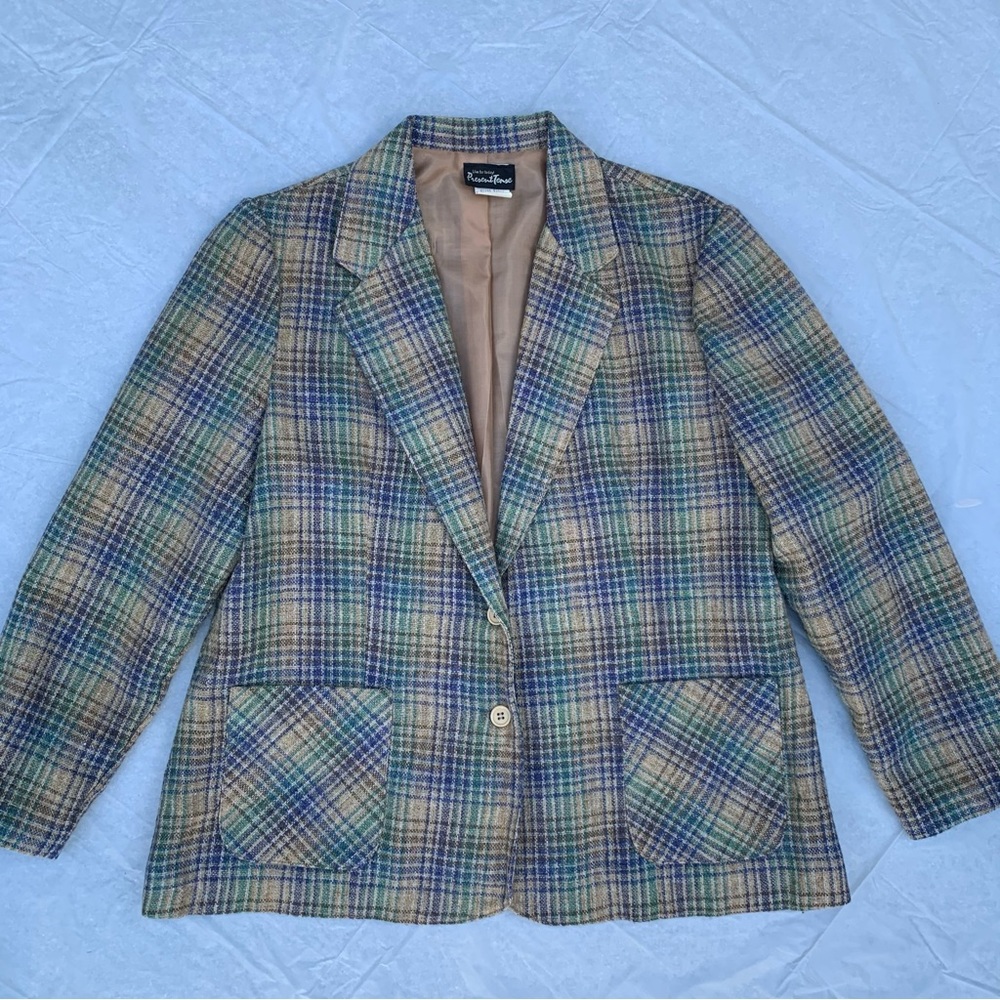 Private Concepts Women’s Plaid Oversized Blazer